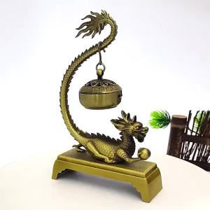 1PC Hộp Đựng Hương Hình Rồng Bay Lượn Bằng Hợp Kim Khay Đựng Tinh Dầu Thơm Hình Mây Cát Tường Đồ Trang Trí Nhà Cửa Đĩa Xông Hương (Không Kèm Hương)