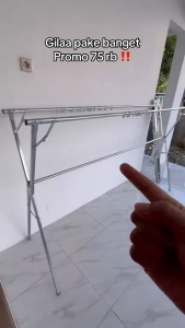 Jemuran Baju stainless steel Lipat Jemuran Pakaian Portable Tidak diperlukan instalasi