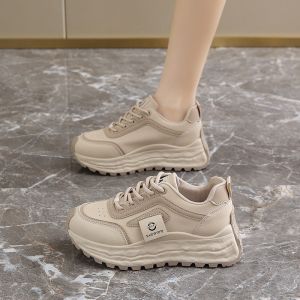 Giày Thể Thao Nữ Đế Dày Thoải Mái Mùa Xuân 2025 Giày Thể Thao Da Thường Ngày Đế Mềm Đế Cao Su Giày Thoải Mái