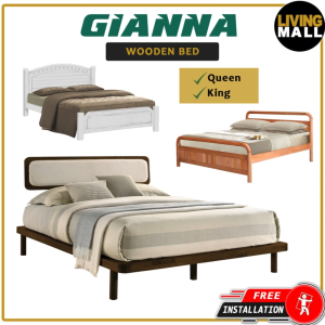 Living Mall Gianna Series Wooden Bed Frame Queen and King Size In 25 Designs