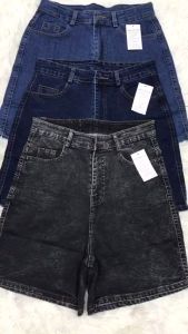 Quần short Ngố jean nữ ống suông rộng baggy quần shorts bò jean nữ cạp cao chất vãi không ra màu [ Shop 2 ]