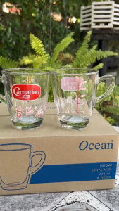 (ราคายกโหล 12 ใบ) แก้วตวงคาร์เนชั่น แก้วตวงลายใหม่ 8ออนซ์/250ml