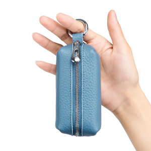 Large Capacity Cowhide Key Pouch for Men And Women Car Home Door Coin Wallet Lock Key Bag Handheld Fashion Accessory