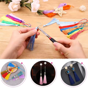 100pcs/lot 13cm Tassel Silk Fringe Silky Floss Bookmark Tassels Mini Tassels For DIY Craft Jewelry Making Souvenir Bookmarks