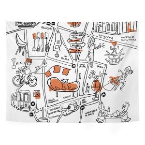 VIKAMA Hàn Quốc Tối Giản Ins Tấm Thảm Treo Tường Thẩm Mỹ Phòng Ngủ Trang Trí Phòng Khách Polyester Mềm Mại Phông Nền Có Thể Giặt Bằng Máy