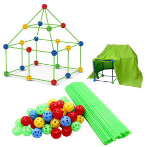 Kids Creative Fort Building Blocks Indoor Tent Brick Kit DIY Educational Building Castle Assembled Toys Ball Games Toy Gift