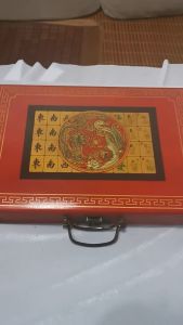 Portable Mahjong Chinese Traditional Mahjong Set,Vintage Box Mahjong Rare 144 Entertainment With English Instructions Travel Size 22MM