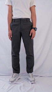 OMEGA - ABU TUA | Celana Bahan Formal Pria Slim Fit