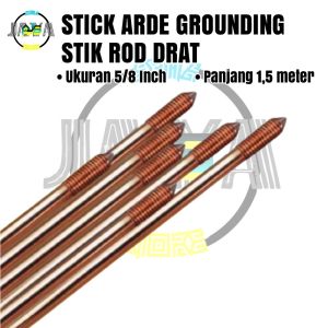 Stick Rod / stik arde Grounding Penangkal Petir Drat 5/8 panjang 15 meter Bonded Arde Drat