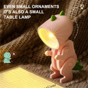 Mini cute dinosaur LED desk lamp foldable warming light adjustable angle LED night light bedroom bedside living room decorative night light