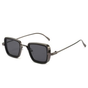 New Vintage Metal Steampunk Sunglasses Men Women Square Sun Glasses For Men Women Stylish Retro Brand Shades Male Female UV400