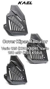 Cover Radiator Honda Vario 150-125 New LED 2015-2022 K59-K59J-K60-K60R Penutup Tutup Tameng Pelindung Magnet Magnit Hitam Polos