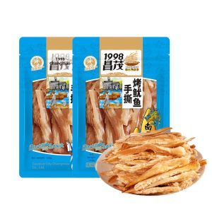 Charcoal Grilled Hand Pulled Squid Strips Dried Seafood Snacks Instant Hainan Specialty