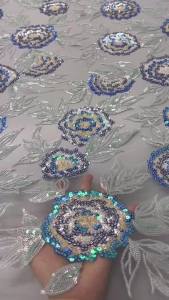 Nigerian Sequins Embroidery Lace 2026 High Quality French Net Sequins Tulle African Lace Fabric for Luxury Wedding Party Women
