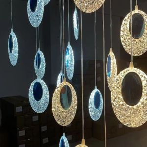 OFOPL 10pcs ROMANTIC MIRROR CEILING LAMP 10 HEADS ACRYLIC WATER DROP LED LIGHT FOR WEDDING DECORATION