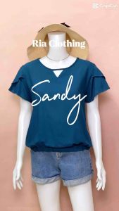 SANDY Petal Sleeves w/ Garter Casual Office Blouse BKK Korean Women Trendy Top Outfit RIA Clothing