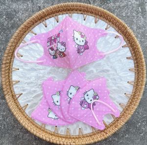 GÓI 10 CÁI KHẨU TRANG 3D KITTY CHO BÉ TỪ 2 - 7 TUỔI ngẩu nhiên