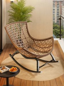 ZHUSHANXIA | Ghế Rattan Ghế Lắc và Ngả cho Sử dụng Trong Nhà và Ngoài Trời