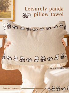 Pure Cotton Panda Pillowcases Cute Absorbent Breathable Single Person Pillow Covers Soft Fabric Sweat Wicking Pair Set