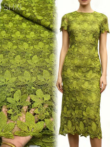 Vải Ren Lưới Thêu Cao Cấp Nigeria Châu Phi 5 Thước Chất Liệu Guipure Đính Sequin Tan Trong Nước Dùng Cho Váy Dự Tiệc Cưới