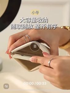 7E(PQB919)กระเป๋าสตางค์ หนัง PU แบบพกพา พร้อมฝาปิดในตัว สําหรับใส่เหรียญ ลิปสติก เครื่องสําอาง