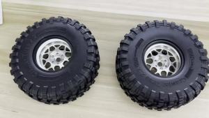 4pcs Metal 2.2 RC Beadlock Wheels and Tires 132mm OD for TRX-4 SCX10 II 90046 D90 1/10 RC Crawler