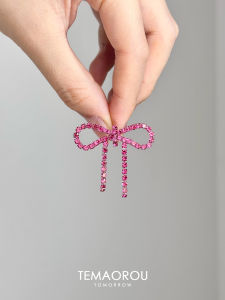 Elegant Butterfly Knot Necklace Set with Sparkling Rhinestones Womens High-End Dinner Accessory Cat Soft Fashion Jewelry