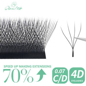 GLAMLASH 4D W Shaped Eyelash Extension Premade Volume Fans Lashes Faux Mink Soft Easy Faning Natural Makeup Tool