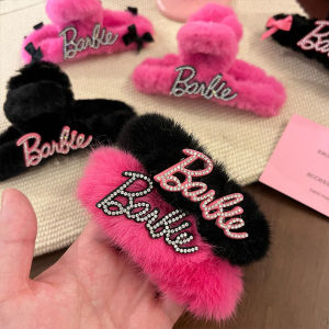 🔥1Pcs Sweet Cool Rhinestone Hair Rope Barbie Style Plush Hair Claw Clip Girl Curly Hair Shark Clip LovelylifeFu👍