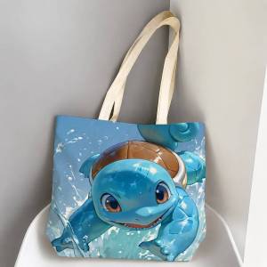 Bandai | Pokemon Torchic Storage Bags Tote Bag Travel Summer Beach Shoulder Bag Reusable Grocery Shopping Bag Anime Artwork