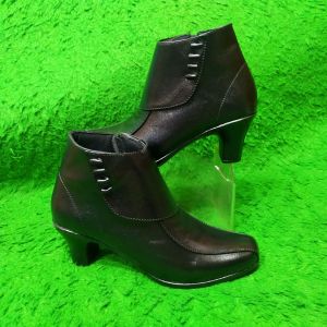 Sepatu PDH Dinas Polwan Security Nyaman Elegan Sepatu Boot Wanita Hak 7cm boot kulit Anti Slip