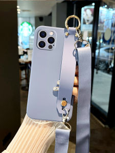 เคสซิลิโคนนุ่มสำหรับ Apple 14 16 15Pro Max 12Mini 11 13 XR 78 6SPlus พร้อมสายรัดข้อมือและขาตั้ง เคสป้องกันแบบครอบเต็ม