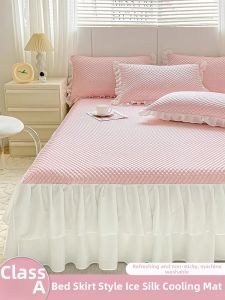 Kiss Dear | Washable Ice Silk Bed Skirt Set