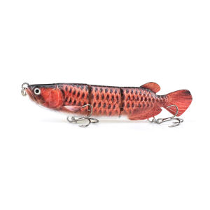3 Sections Sinking Lures Arowana Multi Joint ABS Hard Artificial Bait Vivid Swimbait Fishing