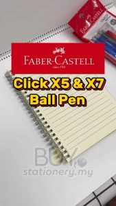 Faber Castell Pen Click X5 X7 Ball Pen Super Smooth 0.5mm 0.7mm Pen Tulis -(4s/PKT) Stationary