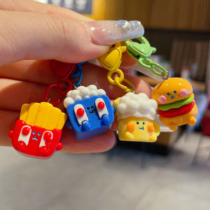 Cute Realistic Fast Food Chicken Burger Keychain Backpack Pendant Student Toy Gift Resin Material Creative Gift Keychain