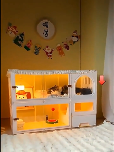 Greenpets Cat cage Cat villa Integrated indoor home cat house with litter box Four-layer detachable villa-style enclosed toilet
