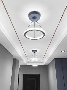 Modern LED Small Pendant Light 3-Color Light Circular Cord Aisle Pendant Corridor Balcony Living Room Bedroom Home Decor Lights
