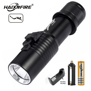 HaixnFire DV12 Scuba Diving Torch T6 LED Underwater Fishing Waterproof Torch Camping Light