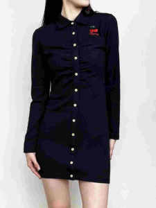 Váy Sơ Mi Cổ Polo Dài Tay Mùa Xuân Thu Thường Ngày Thông Minh Váy Chữ a Cổ Điển Dài Vừa Phải Chất Liệu Polyester Cotton