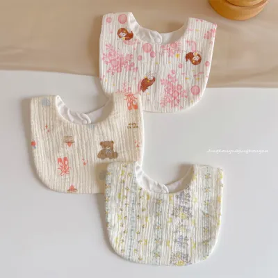 JIUGEMIGUA | Ultra-Soft Pure Cotton Muslin Baby Bibs Waterproof Saliva Towels Newborn Neck Warmer Absorbent Vomiting
