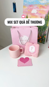 Set Quà Tặng Cốc Sứ & Khăn Lông Cao Cấp - Hộp Quà Tặng Bạn Gái Đồng Nghiệp Sang Trọng LILA S.COCKHAN