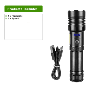 Super Bright XHP70 Rechargeable Led Flashlight High Power Tactical Torch Flashlights Powerful Outdoor Camping with COB Lantern