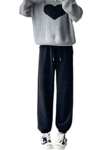 Casual High Waist Drawstring Harem Pants Womens Polyester Fiber Cargo Pants Loose Fit Summer Seasonal Fashion Ladies