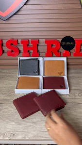 Rush Rider Full Grain Cow Leather Short Wallet Money Clip Wallet Men 8210