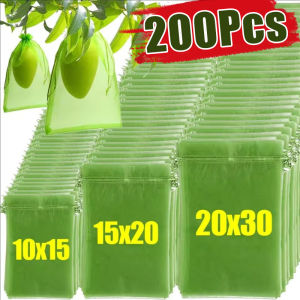 200pcs Fruit Insect Proof Bag / Pest Barrier Covers for Fruit Trees / Vegetables Fruits Protection Bag / Resuable Garden Drawstring Gauze Bags