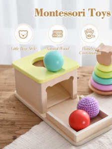 Bộ Đồ Chơi Giáo Dục Montessori Bằng Gỗ Cho Trẻ Em Từ 1-3 Tuổi Bao Bì Hộp Mục Tiêu Bóng Tròn Đồ Chơi Giáo Dục Sớm