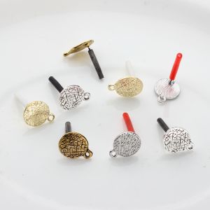 Zinc Alloy Retro Round Earring Base Connectors Linkers 6pcs/lot For DIY Earring Jewelry Accessories