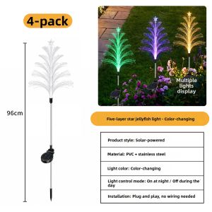ANQIYUE | Solar Powered Waterproof Fiber Optic Jellyfish Style Starry Outdoor Decoration Lights