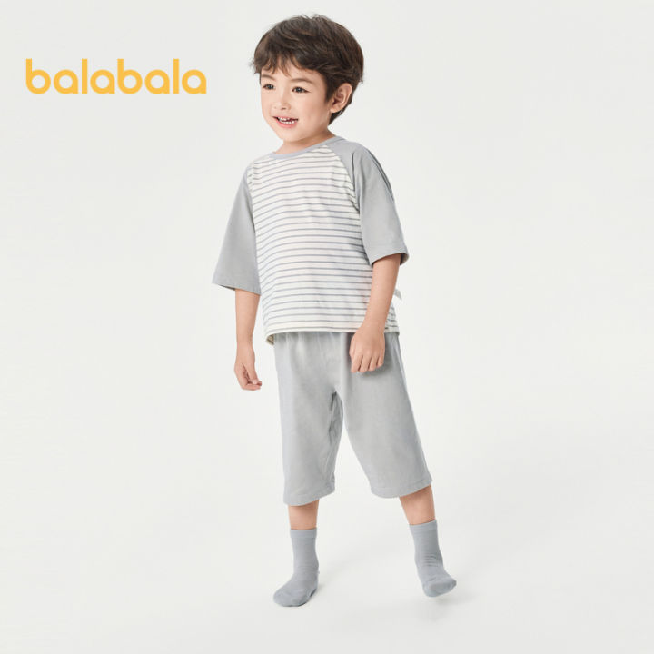 Balabala Children Pajamas Suit Spring Summer Thin Section Air